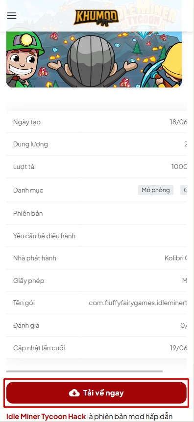 Hướng dẫn cách tải Idle Miner Tycoon Hack