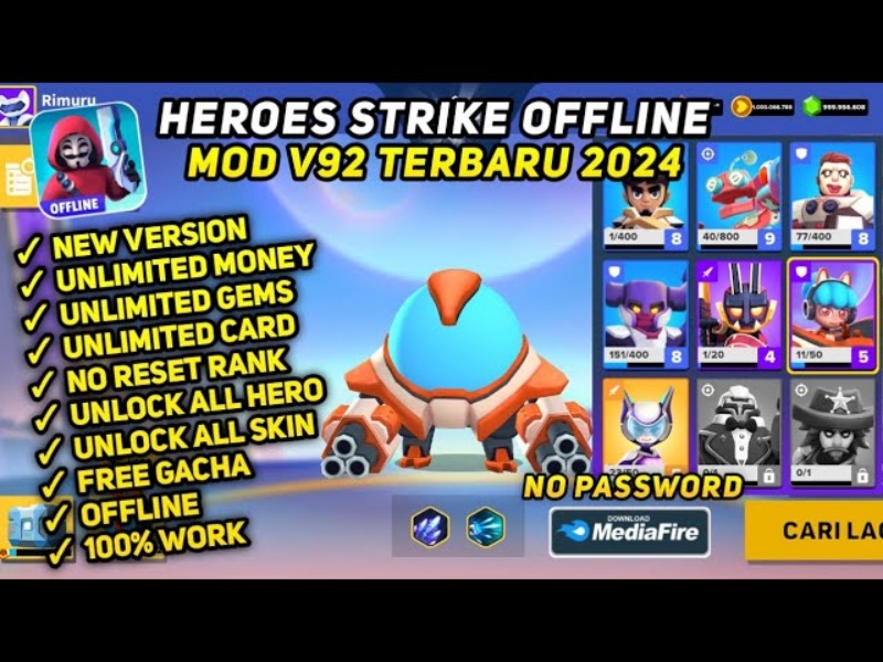 Tải Heroes Strike Offline MOD APK v92(127) (Menu, Tiền, Hồi Chiêu) 2 Tính năng Heroes Strike Offline MOD APK