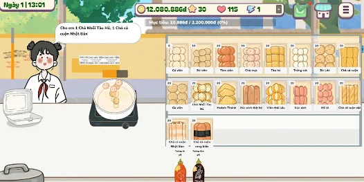 Tải Hack Cá Viên Chiên MOD APK (Vô Hạn Tiền, Sao, Năng Lượng) cavienchien 3 Khi quán đông hơn, tốc độ xử lý trở nên quan trọng